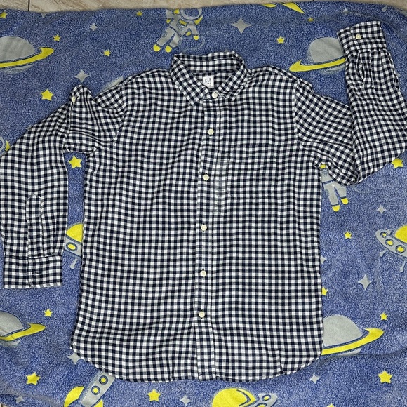 GAP Other - Gap Boys Sz L/12 Blue  and White Plaid Casual Shirt, long sleeve